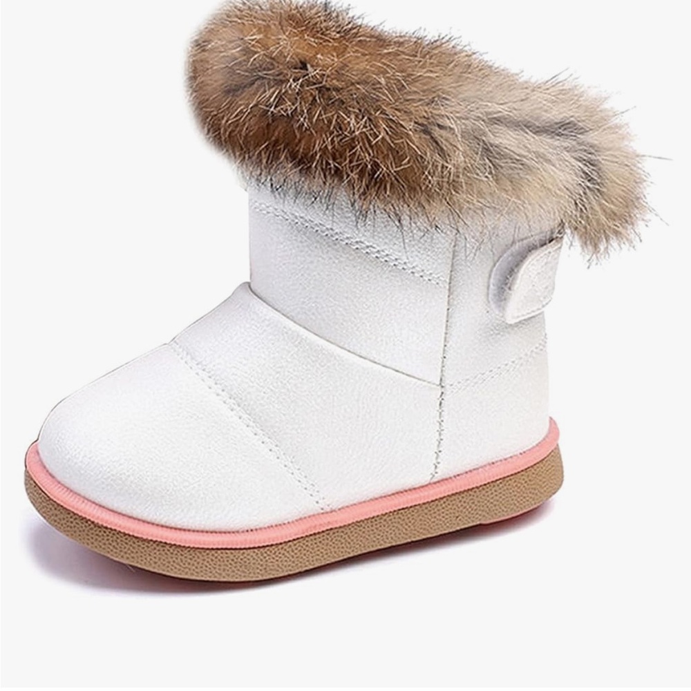 Sparkly white toddler snow boots